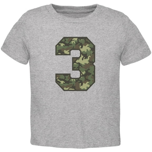Birthday Kid Camo 3 3rd Third Heather Toddler T-Shirt - 2T