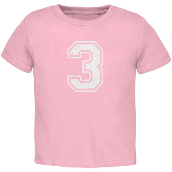 Birthday Kid Jersey 3 3rd Third Light Pink Toddler T-Shirt - 3T