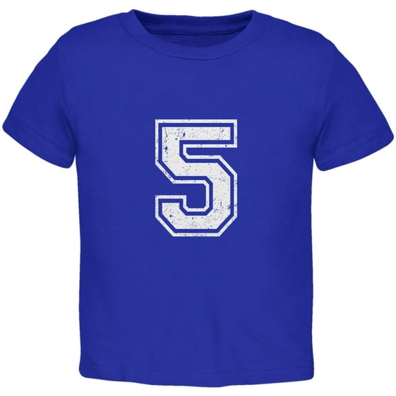 Birthday Kid Jersey 5 5th Fifth Royal Toddler T-Shirt - 4T