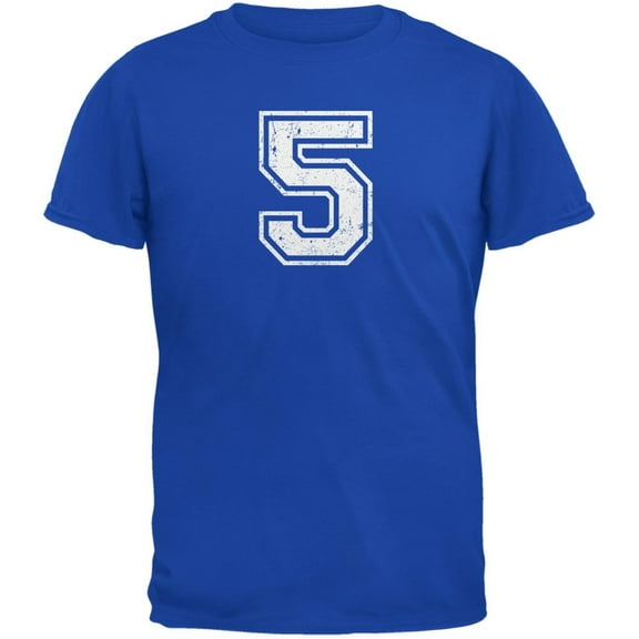 Birthday Kid Jersey 5 5th Fifth Royal Youth T-Shirt - Youth Small
