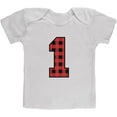 thumbnail image 1 of Birthday Kid Lumberjack Plaid 1 1st First Baby T Shirt, 1 of 1