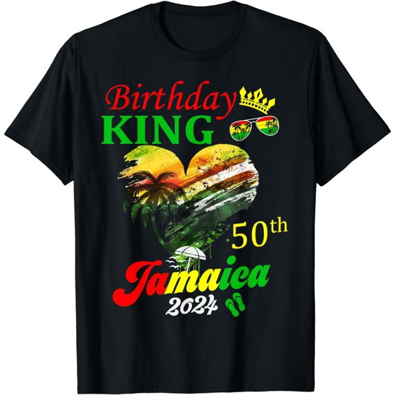 Birthday King Jamaica 50th Party Jamaican Vacation 2024 T-Shirt