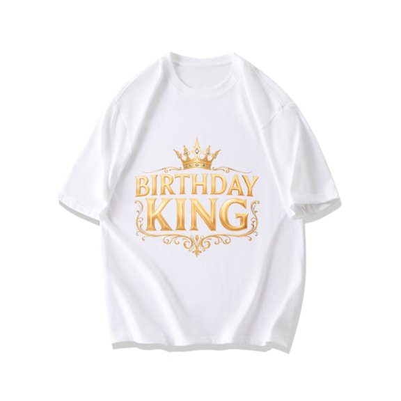 Birthday King T-Shirt Black Golden Crown And Text Design For Birthday Celebration