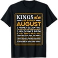 thumbnail image 1 of Birthday Kings are Born In August Birthday T-Shirt, 1 of 4
