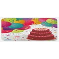 thumbnail image 1 of Birthday Kitchen Mat, Strawberry Triplex Cake with Candles Ribbons Balloons Celebration Theme, Plush Decorative Kitchen Mat with Non Slip Backing, 47" X 19", Multicolor, by Ambesonne, 1 of 1