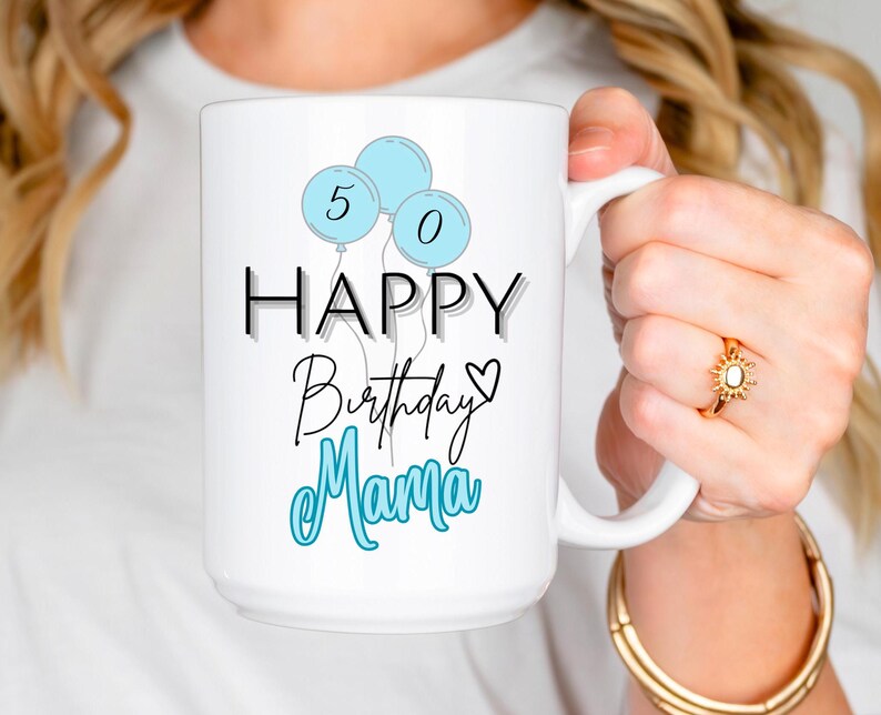 Birthday Mama Mug, Personalized Birthday coffee mug for Mom, Birthday Gift for Mama, Birthday Gift for her, Birthday Celebration, Birthday, Ceramic Mug 15Oz
