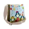 thumbnail image 1 of Birthday Messenger Bag, Birthday Penguin, Unisex Cross-body, by Ambesonne, 1 of 2