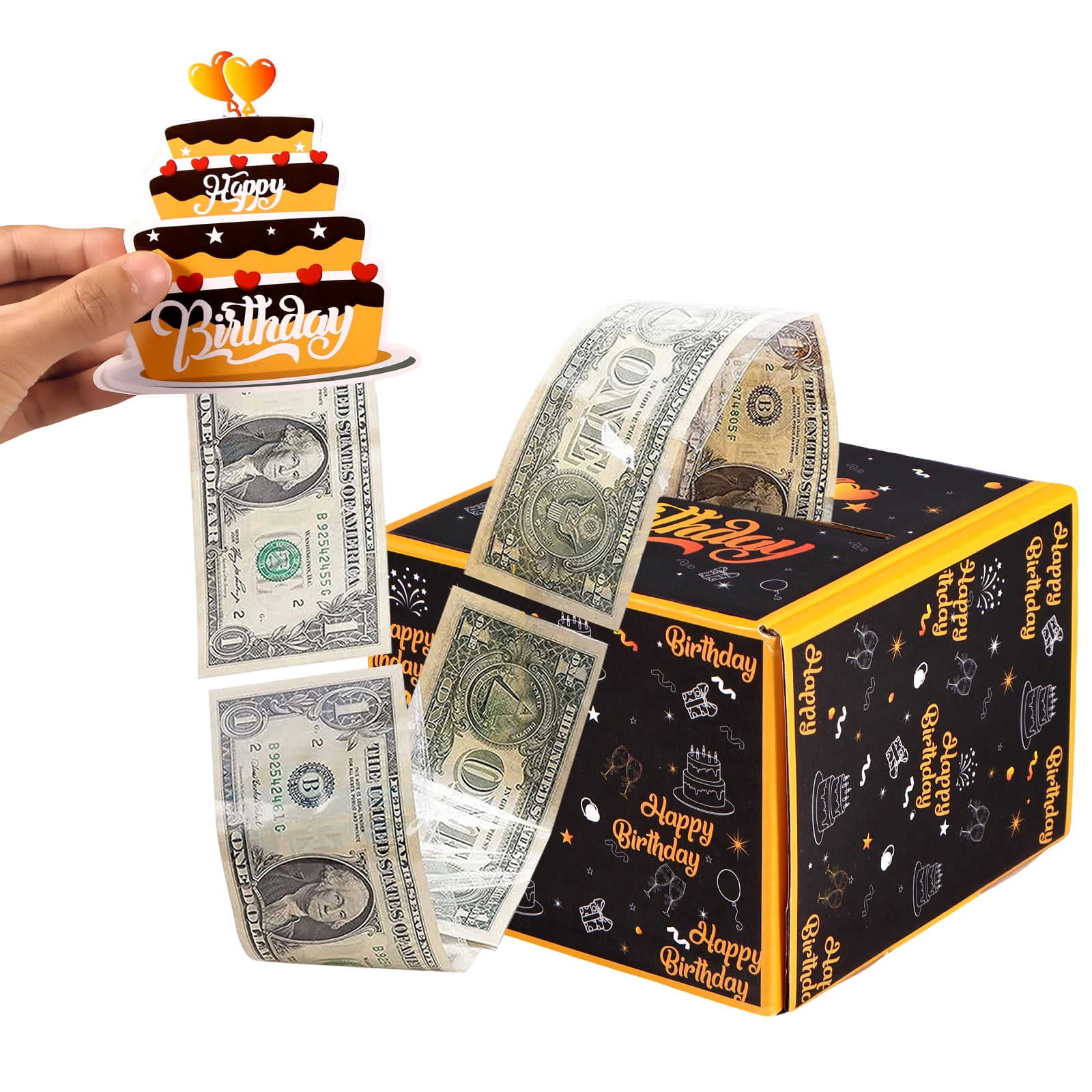 Happy Birthday Surprise Money Box Birthday Cash Gift Pull Box