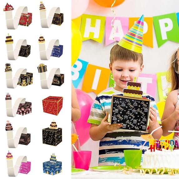Birthday Money Gift Box Cash Pull Surprise Gift Box DIY Cash Gift Holder for Birthday Party Celebration