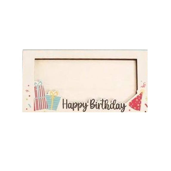 Birthday Money Holder, Wooden Card Box Gift Holder Birthday Card Cash Holder Cash Envelope Money Wallet Birthday Gift DIY Present for Party