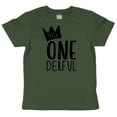thumbnail image 1 of Birthday Mr One-Derful for Boys 1st Birthday Shirt for Baby Boys First Mr. Onederful Birthday Outfit Black on Military Green Short Sleeve, 1 of 2