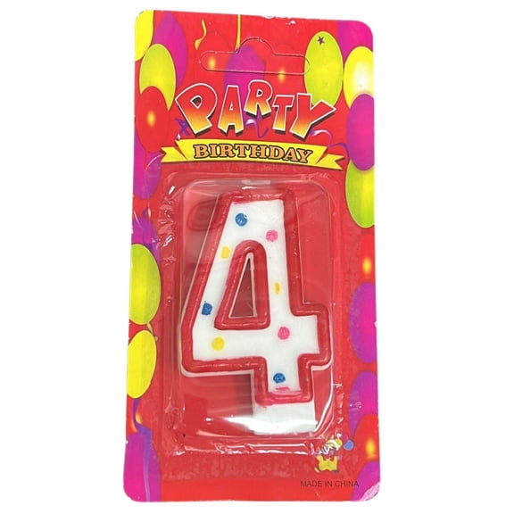 Birthday Number-4 Cake Candle: 1CT