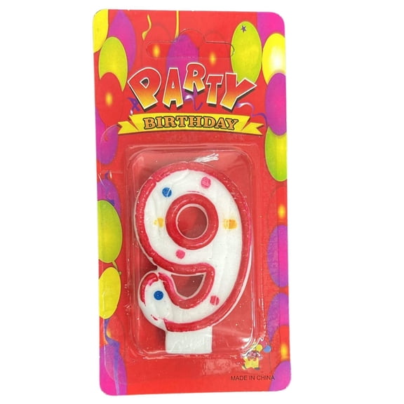 Birthday Number-9 Cake Candle: 1CT