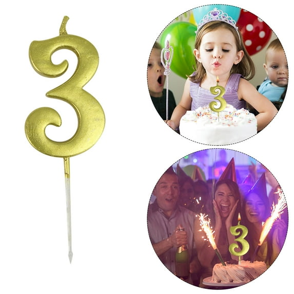 Birthday Number Candle 3D Shape Birthday Candle Decoration Birthday Cake Candle/ Birthday Number Candle 3D Shape Birthday Candle Decoration Birthday Cake Candle Tyrant Gold 1PC Number 3