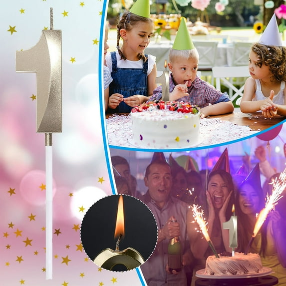 Birthday Number Candle 3D Shape Birthday Candle Decoration Birthday Cake Candle/ Birthday Number Candle 3D Shape Birthday Candle Decoration Birthday Cake Candle Tyrant Gold 1PC Number 1