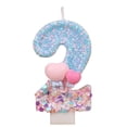 thumbnail image 1 of Birthday Number Candle, Blue Purple Striped Party Celebration Wax Insert, Festive Cake Topper Pick for Anniversary Event Table Display, 1 of 6
