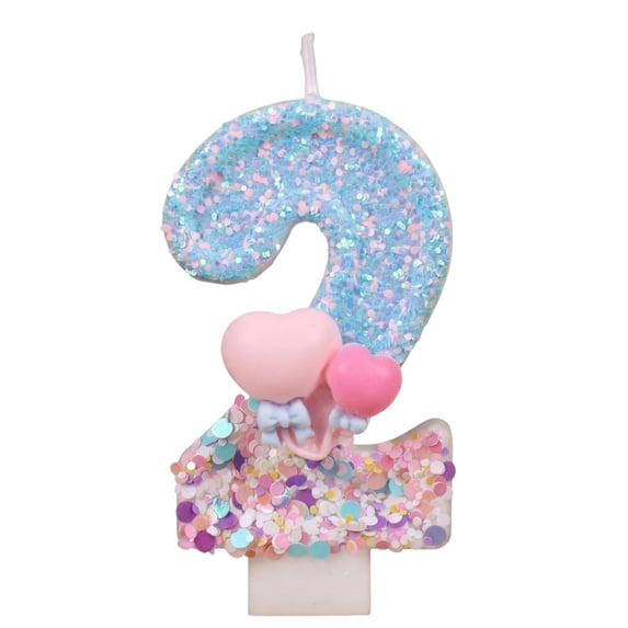 Birthday Number Candle, Blue Purple Striped Party Celebration Wax Insert, Festive Cake Topper Pick for Anniversary Event Table Display