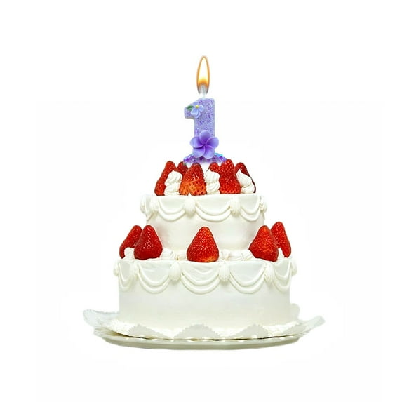 Birthday Number Candle Purple Flower Birthday Number Candle Glittering Charming Number Candle Paraffin Number Candle For Girls Boys Birthday Anniversary/ Number Candle 1
