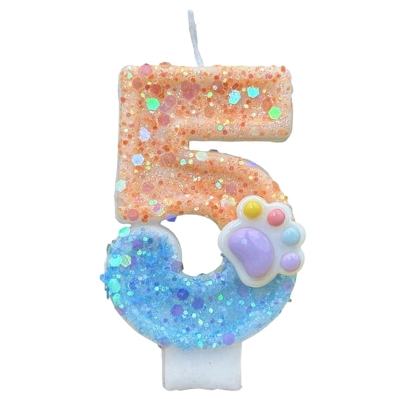 Birthday Number Candles for Cake Topper, 0-9 Gold Glitter Numeral Candle for Anniversary Party, Celebration Cake Decoration, Elegant Wax Candles for Events