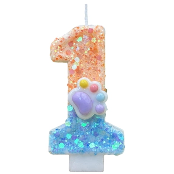 Birthday Number Candles for Cake Topper, 0-9 Gold Glitter Numeral Candle for Anniversary Party, Celebration Cake Decoration, Elegant Wax Candles for Events