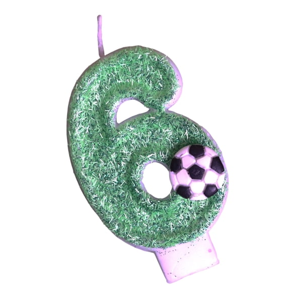 Birthday Number Candles, Sequins Sports Theme with Football Candle, 3D Glitter Smokeless Soccer Number Candles Cupcake Cake Topper Decorations for Party Anniversary Celebrations Supplies