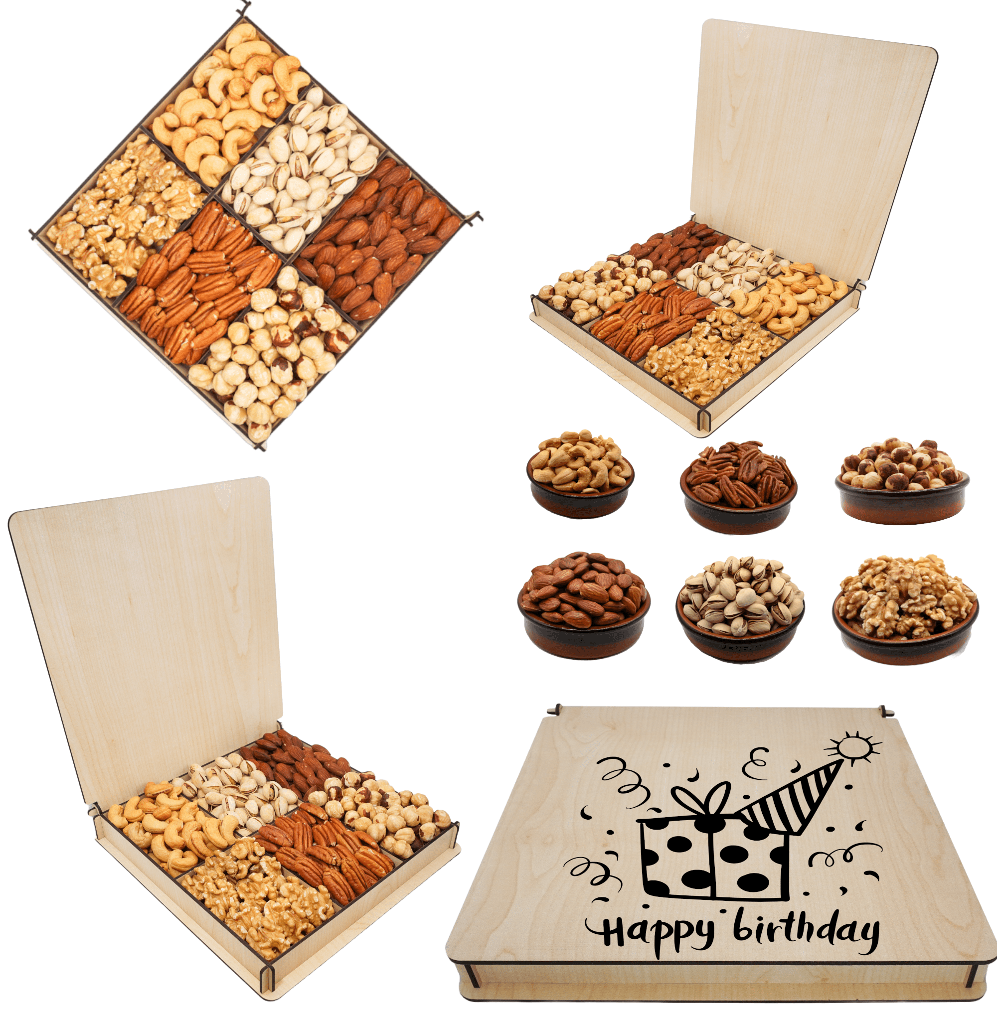 Birthday Nut Gift Baskets, Healthy Box for Mothers, Fathers, Secret Garden's, Holiday, Snack Boxes