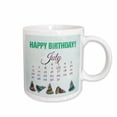 thumbnail image 1 of 3drose, Birthday on July 10th, Glitter Look Happy Birthday and Colorful Hats, 11oz Mug, 1 of 6