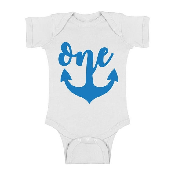 Birthday Outfits for 12 Months - Cute Baby Boy Baby Girl Shirt - Anchor Romper