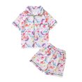 thumbnail image 1 of Birthday Pajamas for Girls Pajama Set for Kid Baby Boy Girl Button-up Silk Pajama Sleepwear Nightwear Loungewear Clothes Set Gifts for Kids, 1 of 9