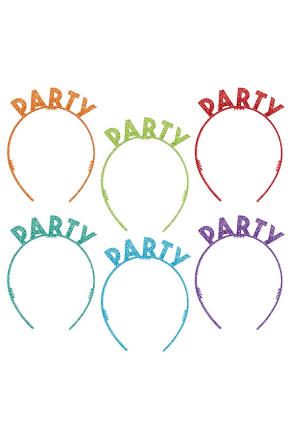 Birthday Party Assorted Glitter Headbands