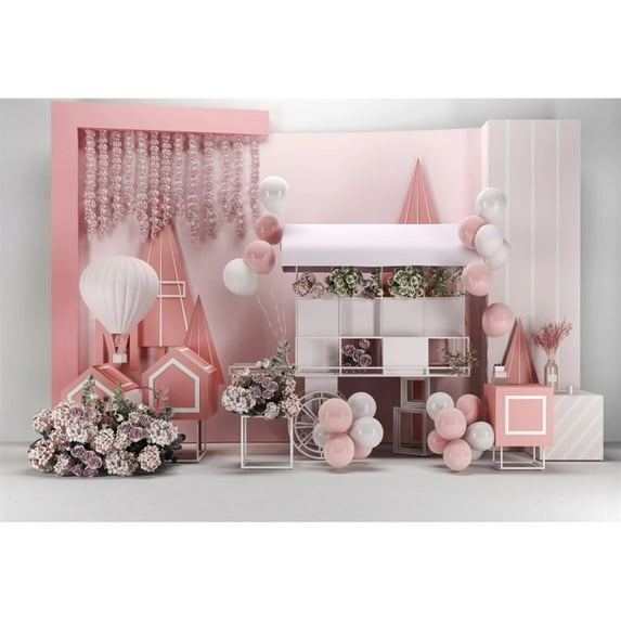 Birthday Party Balloon Background Aristocratic Castle Clouds Arch Balloon Door Wedding Decoration Portrait Backdrop