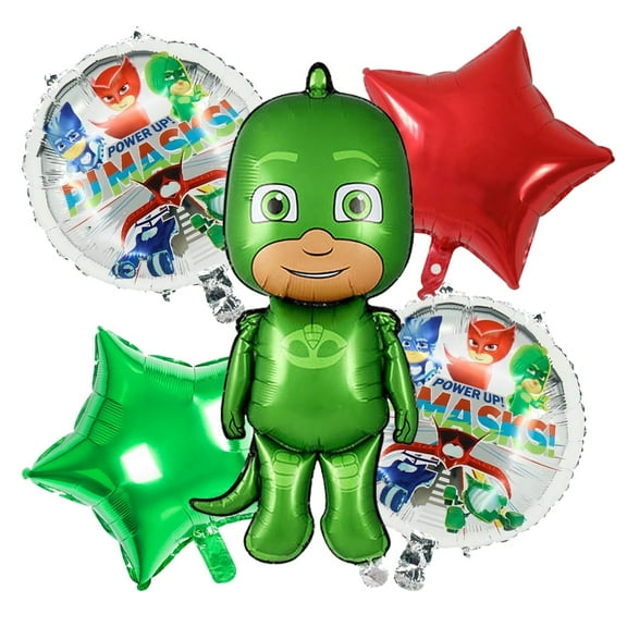 Birthday Party Balloons - 5 PCS PJ Mask Balloons Superhero Foil Balloons Gekko Balloons