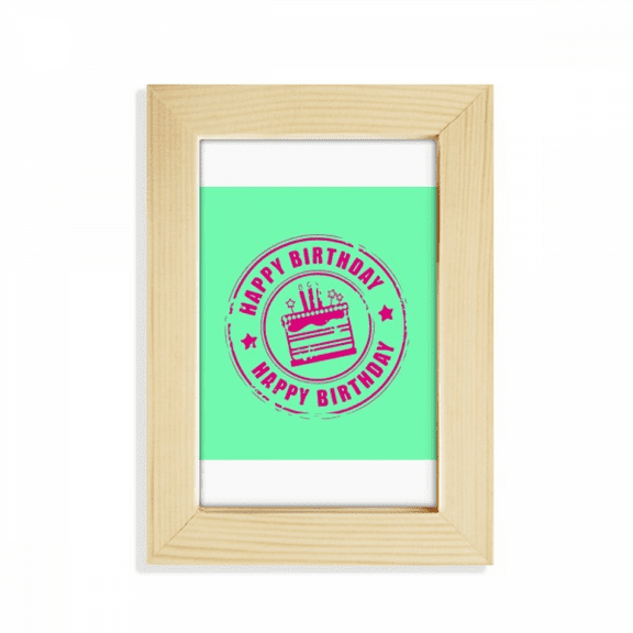Birthday Party Cake Stamp Romantic Desktop Display Photo Frame Picture Art Painting 5x7 inch