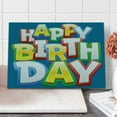 thumbnail image 1 of Birthday Party Cutting Board, Rainbow Colored Happy Birthday Words Typography on Blue Color Backdrop Print, Decorative Tempered Glass Cutting and Serving Board, Large Size, Multicolor, by Ambesonne, 1 of 1