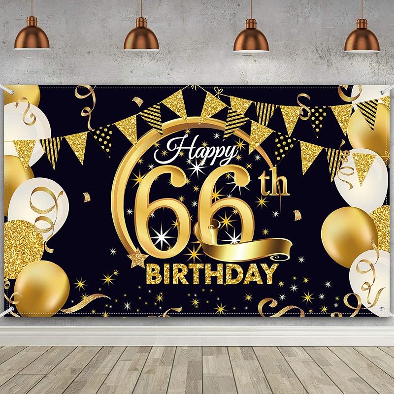 Bannière Joyeux Anniversaire 50 Ans Toile De Fond 180x115 Cm – Décoration Or Et Noir Élégante Extra Large