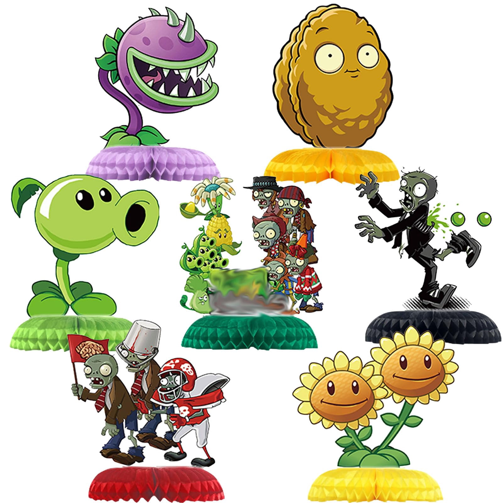 𝓟𝓵𝓪𝓷𝓽𝓼 𝓿𝓼 𝓩𝓸𝓶𝓫𝓲𝓮𝓼 Birthday Party Decorations, 7Pcs Plants Game Zombies ...