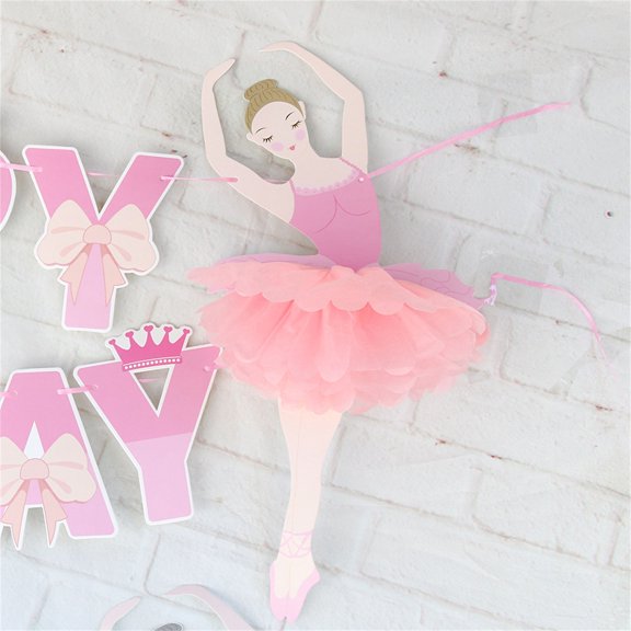 Birthday Party Flag Balloon Set,Ballet Girl Flag Pulling Dance Girl Flower Ball Decoration Articles Girl Articles