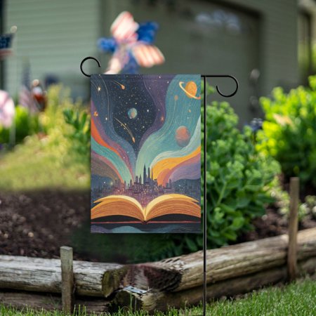 Birthday Party Garden Flags Outdoor Patio Decoration Flags 12x18in Galaxies