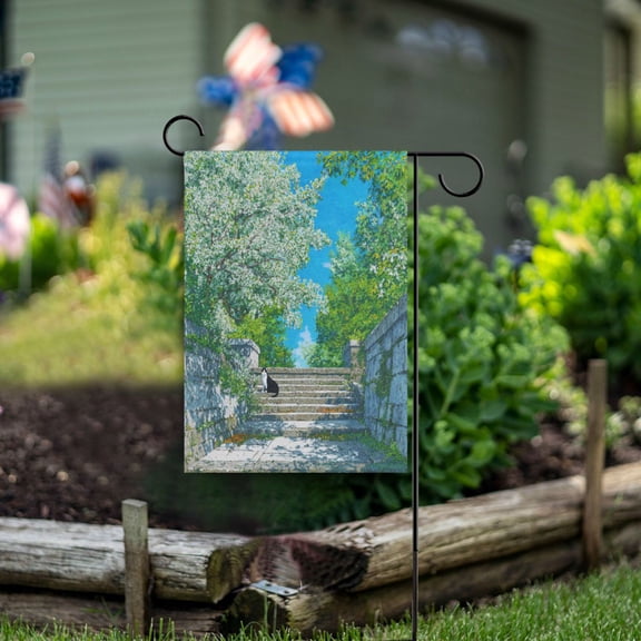 Birthday Party Garden Flags Outdoor Patio Decoration Flags 12x18in Spring Morning