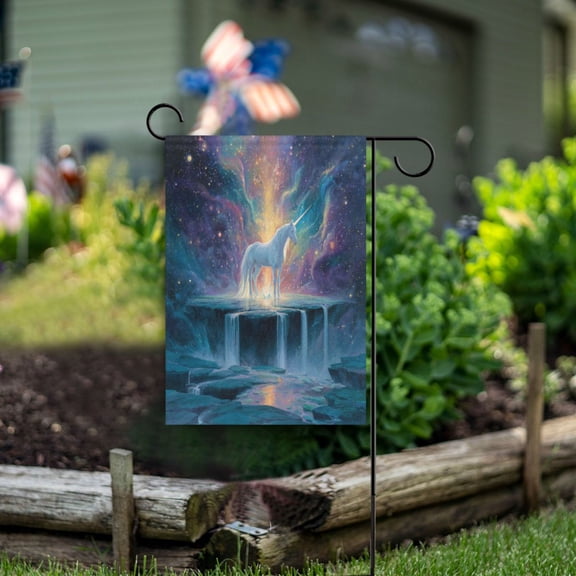 Birthday Party Garden Flags Outdoor Patio Decoration Flags 12x18in The Lonely Unicorn