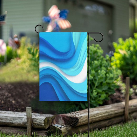 Birthday Party Garden Flags Outdoor Patio Decoration Flags 28x40in Abstract Water Waves