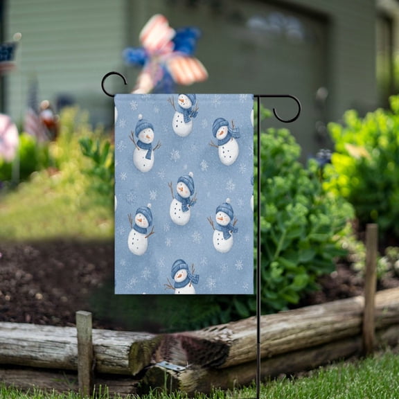 Birthday Party Garden Flags Outdoor Patio Decoration Flags 28x40in Cute Branch Snowman Pattern