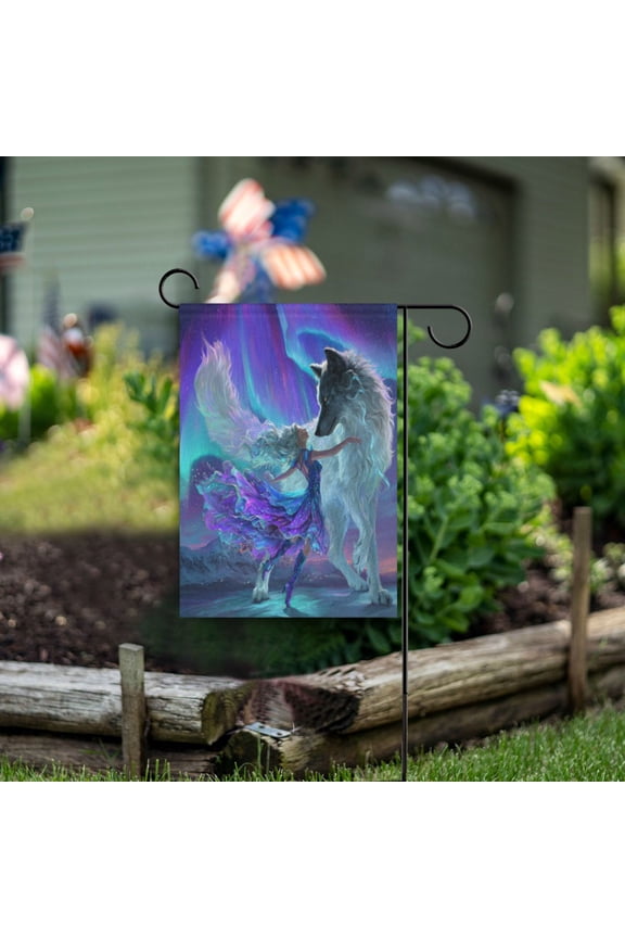 Birthday Party Garden Flags Outdoor Patio Decoration Flags 28x40in Dances with Wolf
