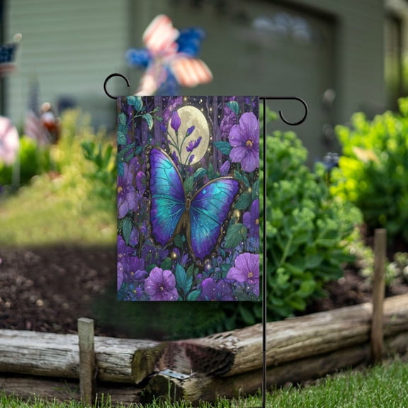 Birthday Party Garden Flags Outdoor Patio Decoration Flags 28x40in Giant Beautiful Swallowtail Butterfly