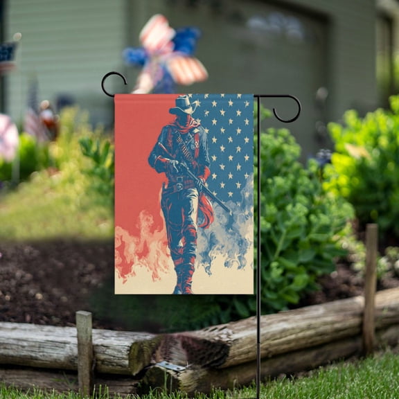 Birthday Party Garden Flags Outdoor Patio Decoration Flags 28x40in Independent Western Cowboy