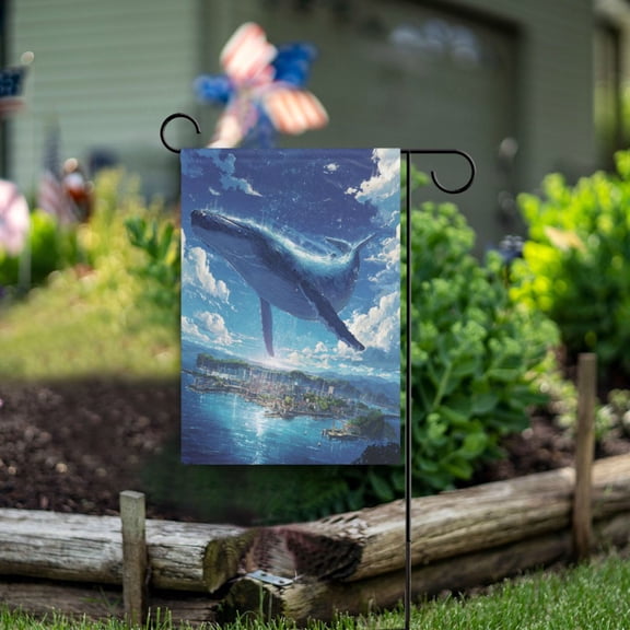 Birthday Party Garden Flags Outdoor Patio Decoration Flags 28x40in Magic Blue Whale