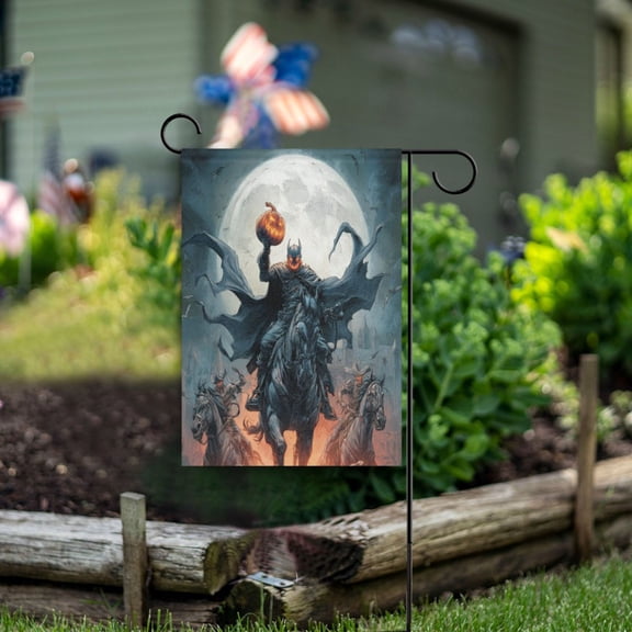 Birthday Party Garden Flags Outdoor Patio Decoration Flags 28x40in Pumpkin Evil Knight