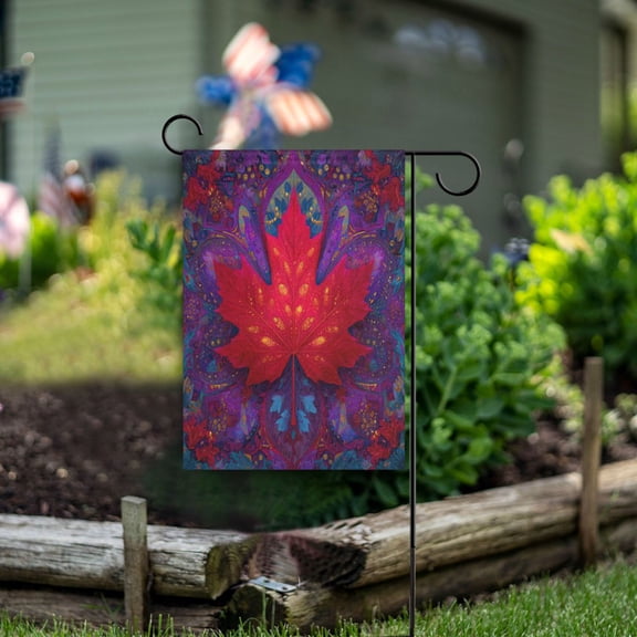 Birthday Party Garden Flags Outdoor Patio Decoration Flags 28x40in Sacred Maple Leaf