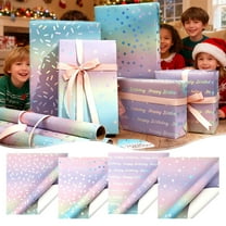 Birthday Party Gift Wrapping Paper, Ombre Gradient From Gold To Red Glossy Aluminum-Coated Roll Large 80 Gsm Tear-Resistant Thick, Festive Shiny Present Wrap Easy Fold, 118.11*16.93in, B