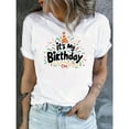 thumbnail image 1 of Birthday Party Graphic Tee Top Fashion Casual Crew Neck Short Sleeve Cotton Shirt White S-5XL, 1 of 1